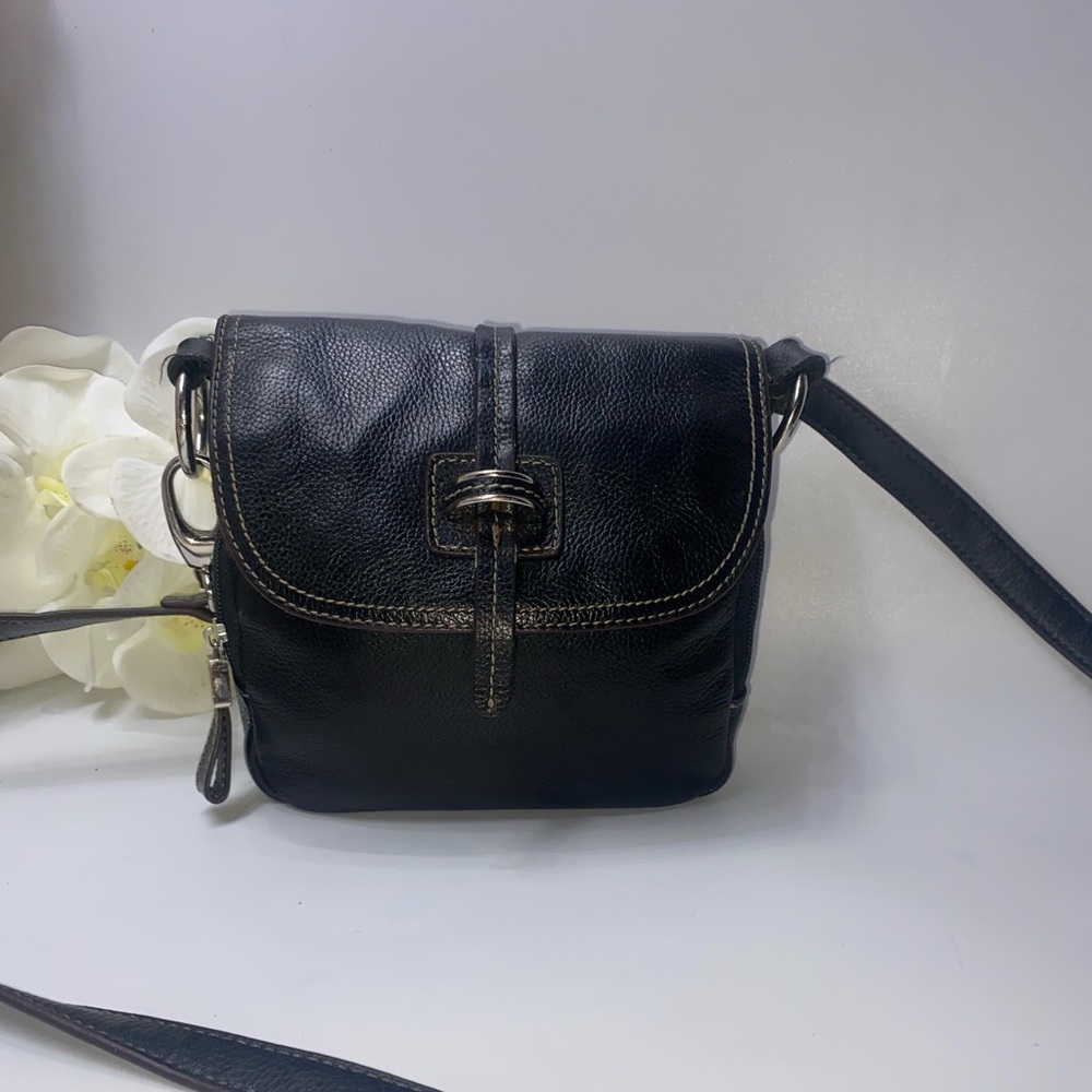 Tignanello Leather Crossbody Black Small